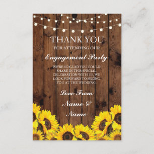 Danke Wedding rustikale hölzerne Sonnenblume-Karte