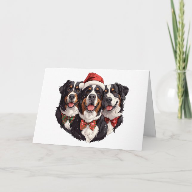 Danke Weihnachten Bernese Mountain Hunde (Vorderseite)
