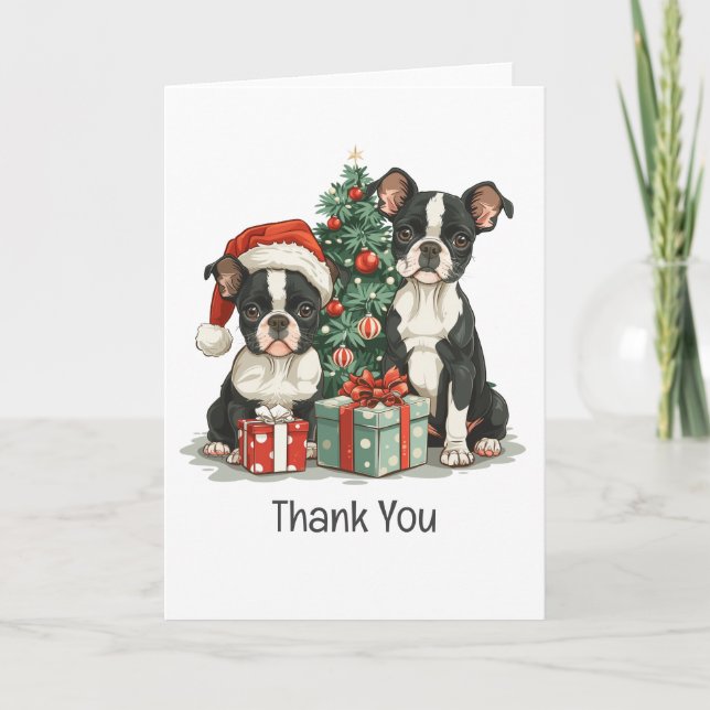 Danke Weihnachten Boston Terrier Dogs (Vorderseite)