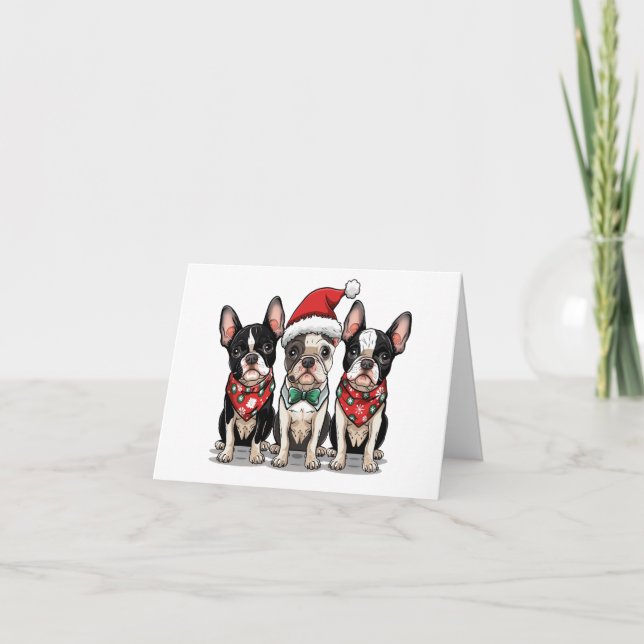 Danke Weihnachten Boston Terrier Dogs (Vorderseite)