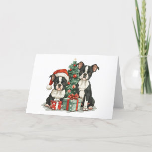 Danke Weihnachten Boston Terrier Dogs