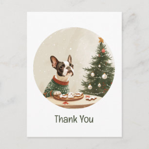 Danke Weihnachten Boston Terrier Hund Postkarte