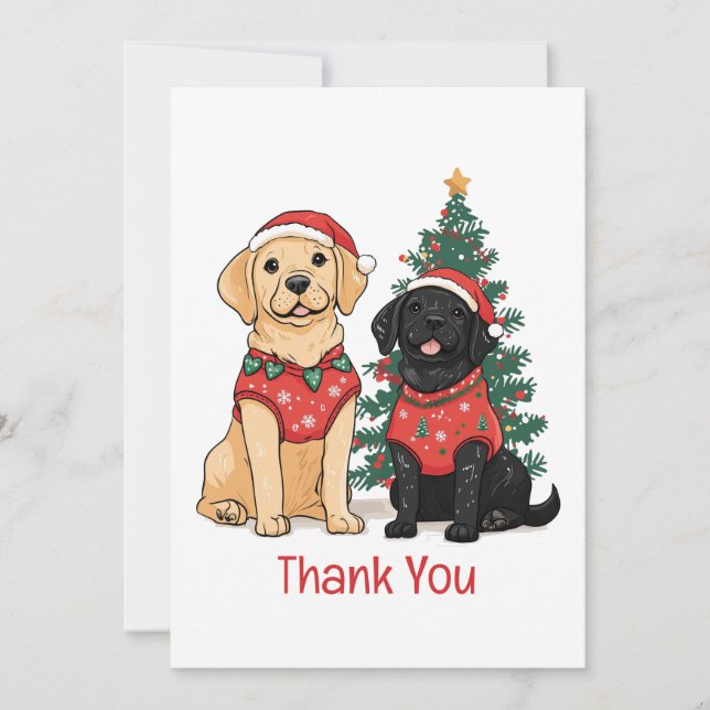 Danke Weihnachten Labrador Retriever Hunde (Vorderseite)