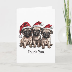 Danke Weihnachten Mops Hunde Santa