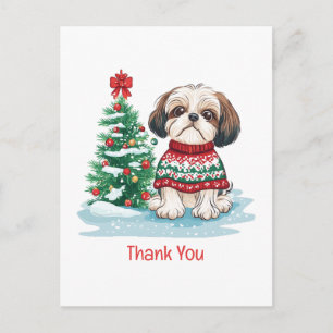Danke Weihnachten Shih Tzu Hund Postkarte