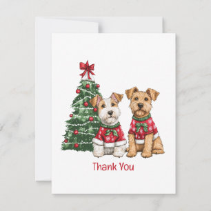 Danke Weihnachten Welsh Wire Fox Terrier Hunde