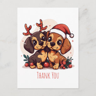 Danke Weihnachts-Dachshund-Hunde Postkarte