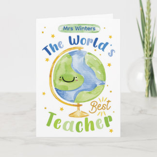Danke Welt Lehrerkarte – Personalisierter Globus Karte