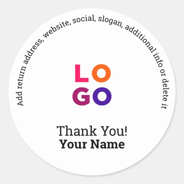 Danke | Werbeaktion für berufliche Firmenlogos Runder Aufkleber (Vorderseite)