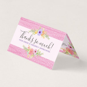 Danke Whimsical Floral Rosen Rustikale Holz Karte