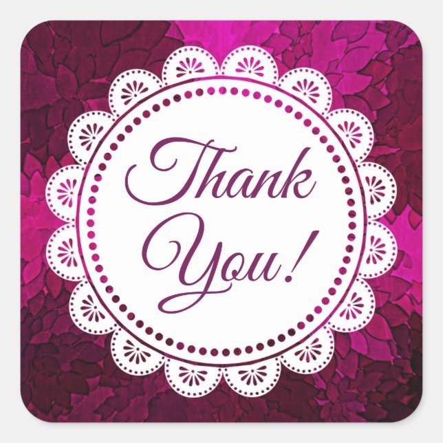 Danke, White Lace und Magenta Stickers (Vorderseite)