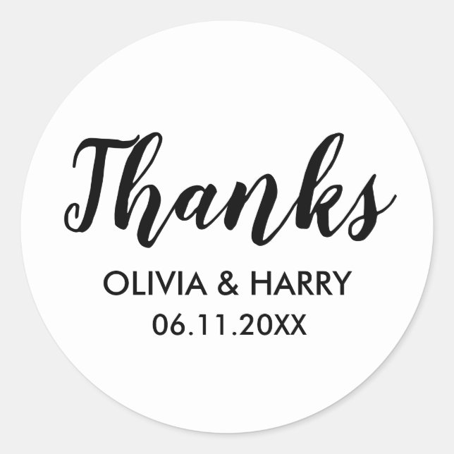 Danke White Runder Aufkleber (Vorderseite)