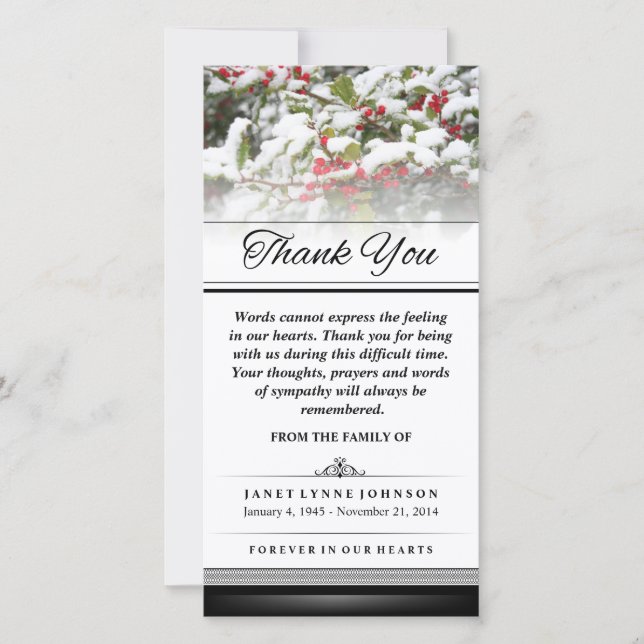 Danke Winter Ivy Snow - Worte können nicht ausdrüc (Vorderseite)