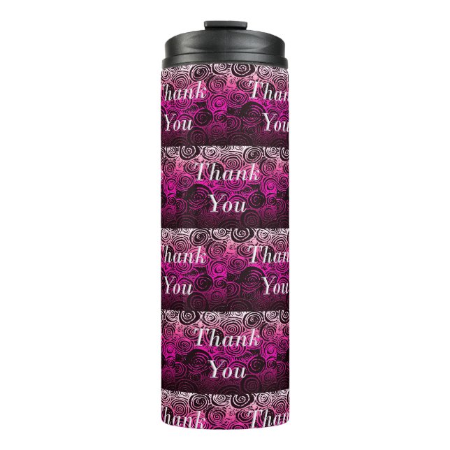 Danke, Wirbel Pink Thermosbecher (Vorderseite)