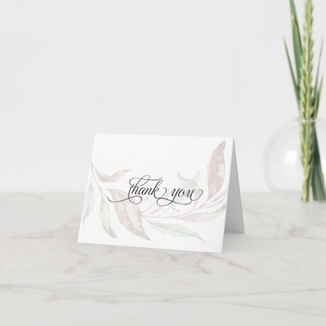 Danke | Wispy Pastel Watercolor Foliage (Vorderseite)