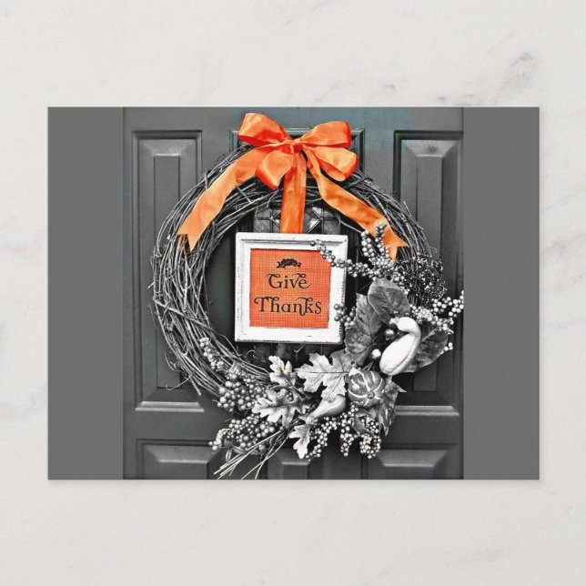 Danke Wreath Postkarte (Vorderseite)