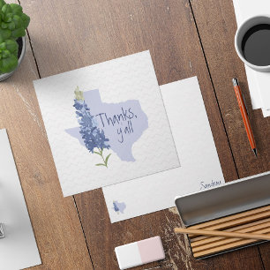 Danke Y'all Bluebonnet Texas Mitteilungskarte