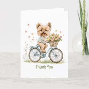 Danke Yorkie Dog Biking Spring Flowers