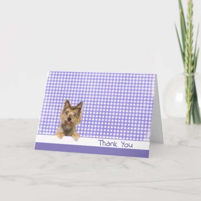 Danke Yorkshire Terrier auf Gingham (Vorderseite)