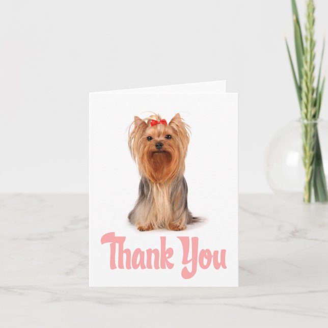 Danke Yorkshire Terrier Puppy Card - Blank (Vorderseite)