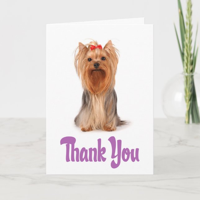 Danke Yorkshire Terrier Puppy Card - Verse (Vorderseite)