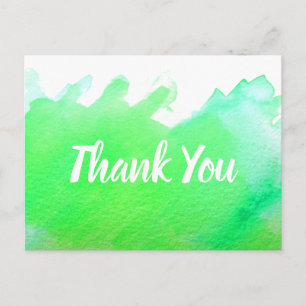 Danke, zitronengrüne Aquarell-Kunstzitate Postkarte