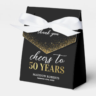 Danke zum 50. Geburtstag Schwarz Gold Geschenkschachtel