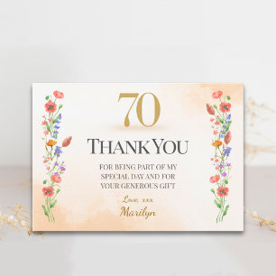 Danke zum 70. Geburtstag mit sanften Wildblumen