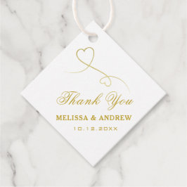 Danke | Zwei Goldherzen | Elegante Hochzeit Geschenkanhänger