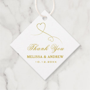 Danke Zwei Goldherzen Elegante Hochzeit Geschenkanhänger