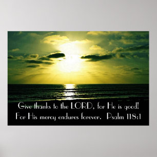 Danken an den Lord Bible verse Psalm 118:1 Poster