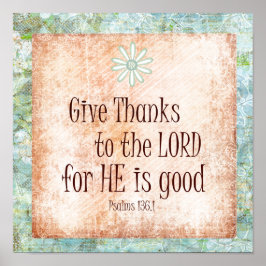 Danken an die Lord Bible Verse Poster