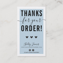 DANKEN FÜR IHRE BESTELLUNG Blassblau schwarz einfü Visitenkarte