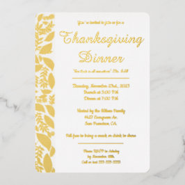 Danken Herbst Blätter Foil Einladung