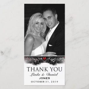 Danken Schwarz-weißes gotisches LIEBE Halloweens Dankeskarte