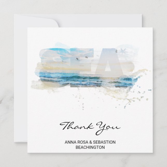 *~* DANKEN SIE Beach Sunset Sunrise Waves AR7 Card Karte (Vorderseite)