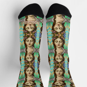 Danken Sie der Frau des Herrn mit Blume Socken