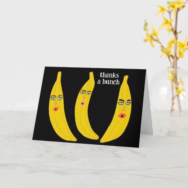 DANKEN SIE EIN BUNCH Funny Bananas Vielen Dank Nie Karte (Gelbe Blume)