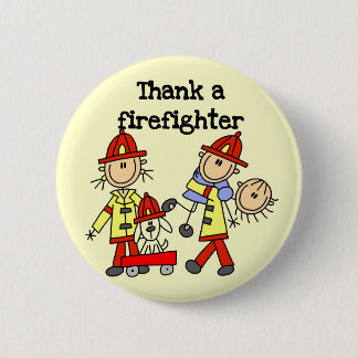Danken Sie ein Feuerwehrmann-T-Shirts und Button