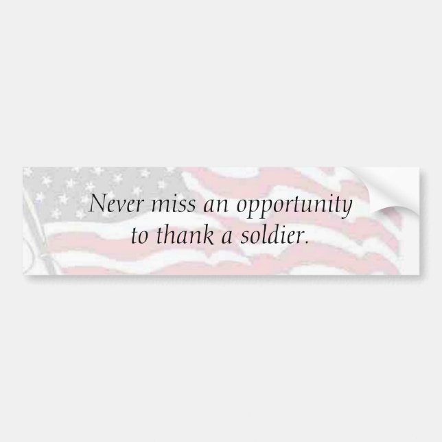Danken Sie einem Soldaten Autoaufkleber (Vorne)