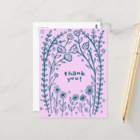 DANKEN SIE floralen Whimsical Sketch Doodle