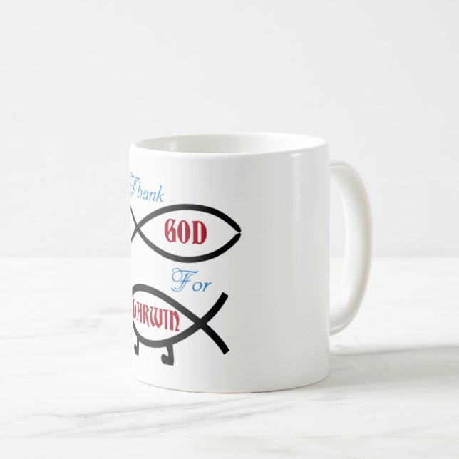 Danken Sie Gott für Darwin-Tasse Kaffeetasse (VorderseiteRechts)