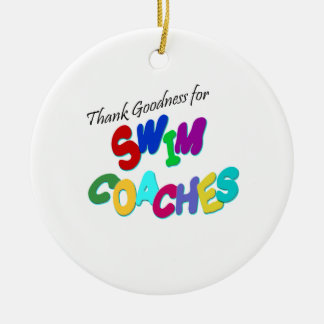 Danken Sie Güte für Schwimmen-Trainer Keramikornament