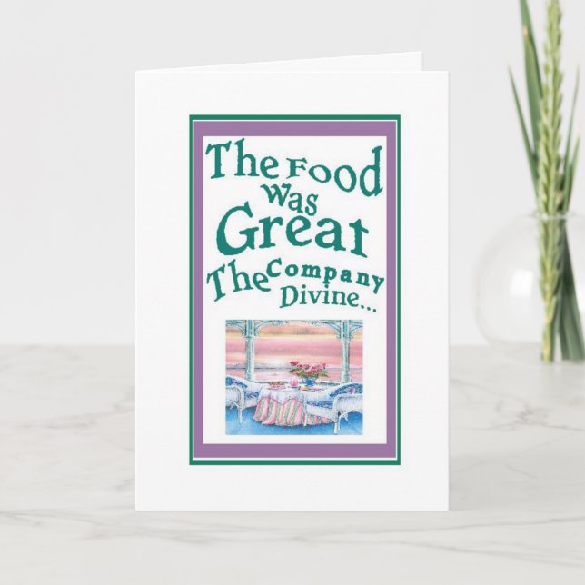 Danken Sie Ihnen-D, war Nahrung groß, die Dankeskarte (Vorderseite)