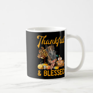 Dankend und gesegnet Pumpkin Horse Fall Thanksgivi Kaffeetasse