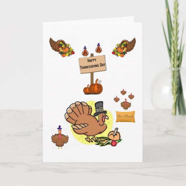 Dankende Grußkarte Feiertagskarte (Vorderseite)