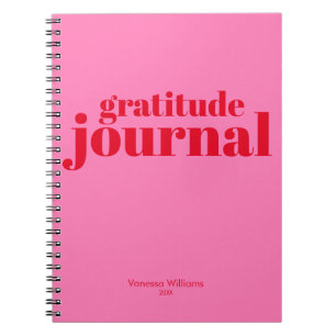 Dankenjournal Modern Bold Red - Hot Pink Notizblock
