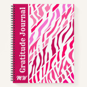 Dankensblatt Personalisiert Pink Zebra Stripe Notizbuch