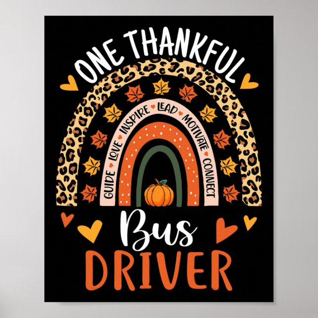 Dankenswerter Bus-Erntedank Herbst School Bus D Poster (Vorne)