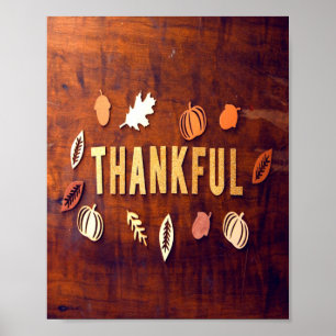 Dankenswerter Erntedank Herbstlaub Pumpkin Poster